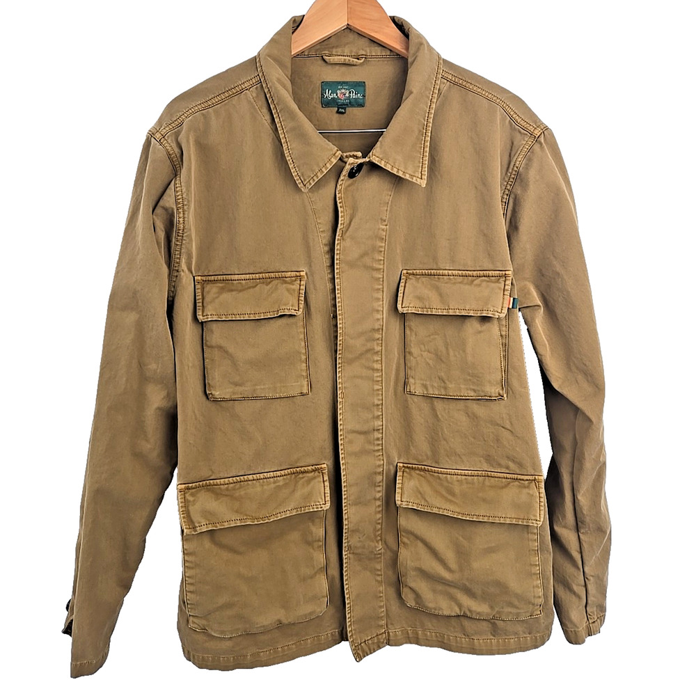 Alan Paine England Mens Tan Brown Hunting Shooting Chore Jacket Sz 2XL